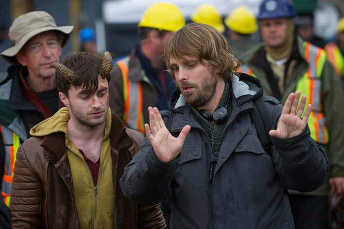 Daniel Radcliffe and Alexandre Aja on the set of 'Horns.'