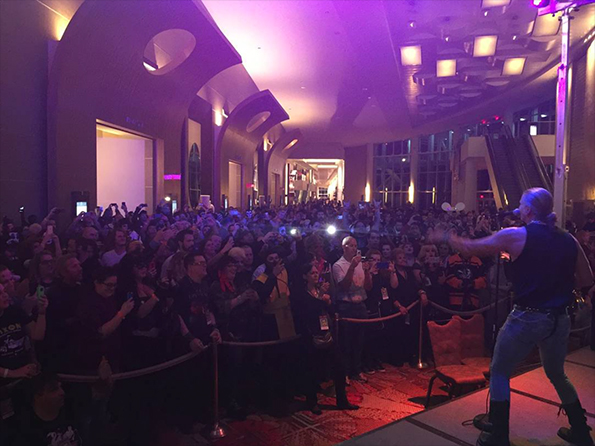 Timmy Cappello performs live for hundreds of adoring fans at Spooky Empire.