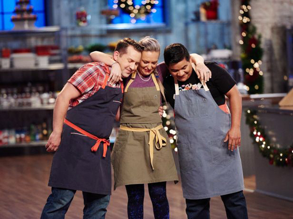 Steve and his fellow chefs at the Holiday Baking Championship Finale.