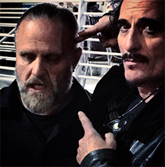 Shawn Crahan and Kim Coates