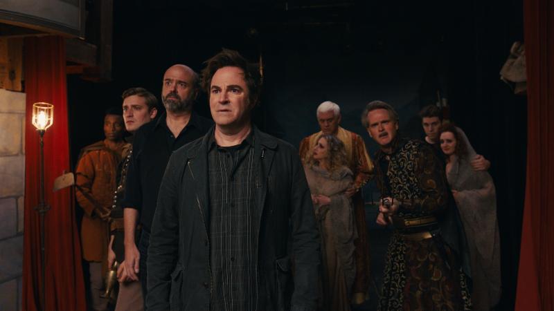 Roger Bart as "Henry" (center) and the 'Macbeth' troupe in Ghost Light.