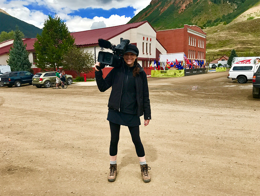 Liz Vassey in the wild while filming 'The Human Race'