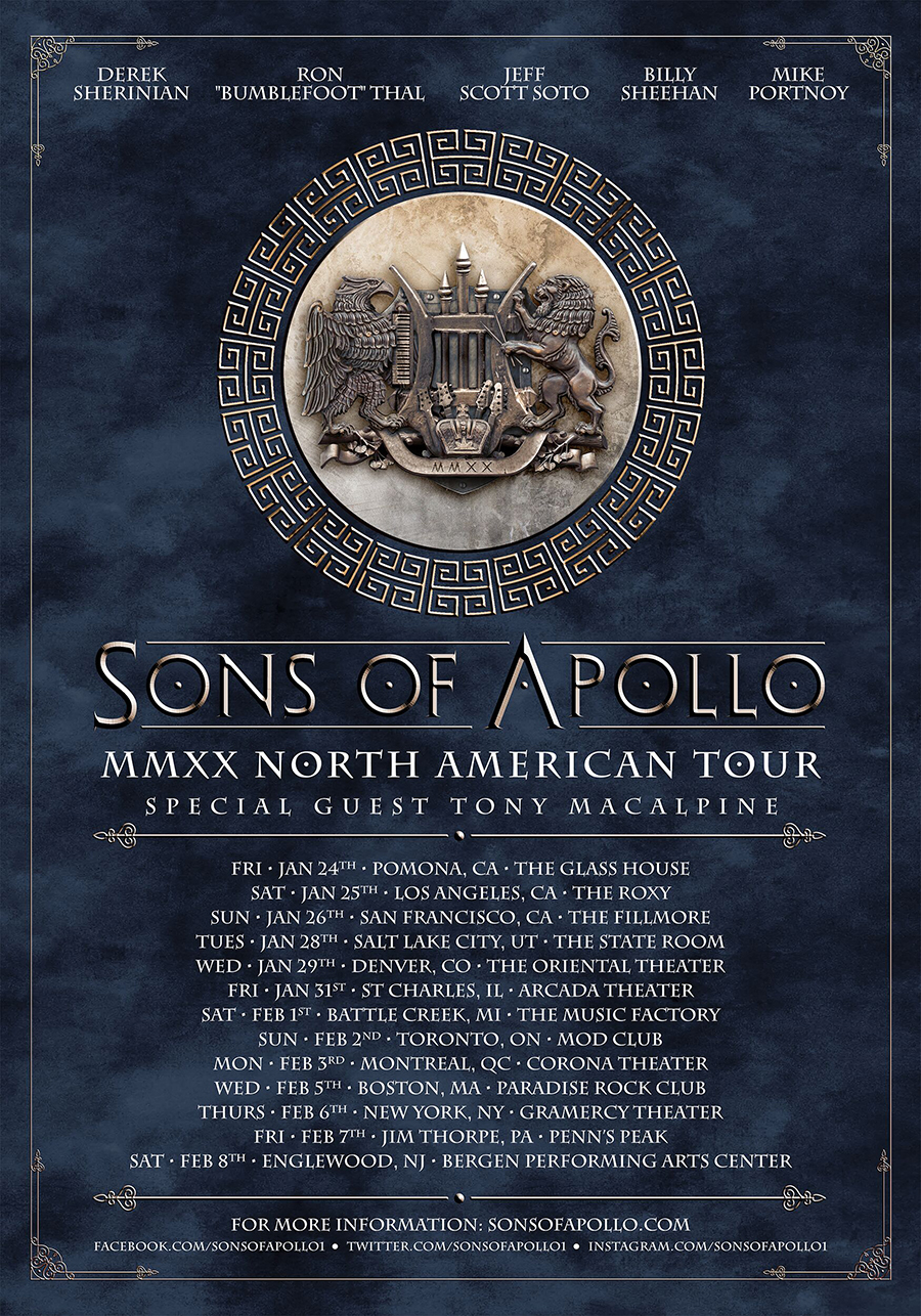 Sons of Apollo 2020 tour dates
