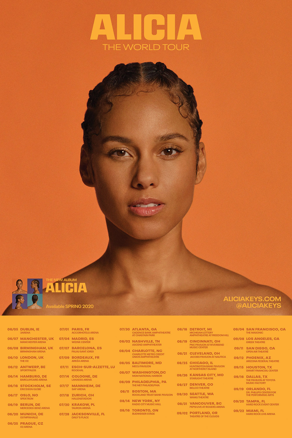 Alicia Keys 2020 tour dates