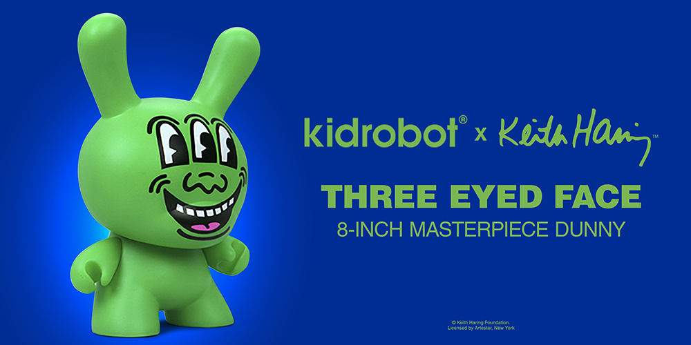 Kidrobot Announces the Keith Haring Masterpiece Three Eyed Face 8” Dunny