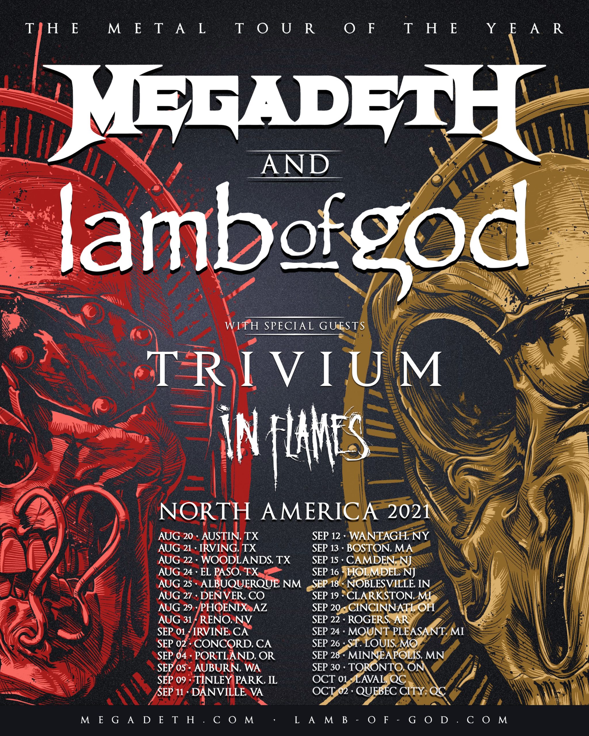 Megadeth and Lamb of God Tour 2021
