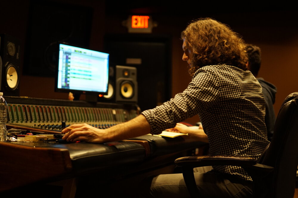 Collin Stanley producing at Tempermill Studios, Ferndale, MI