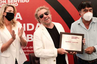 Sammy Hagar's wife, Kari Hagar, Sammy Hagar and Municipal President of Los Cabos Oscar Leggs Castro