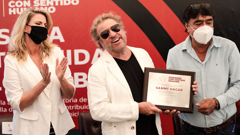 Sammy Hagar's wife, Kari Hagar, Sammy Hagar and Municipal President of Los Cabos Oscar Leggs Castro