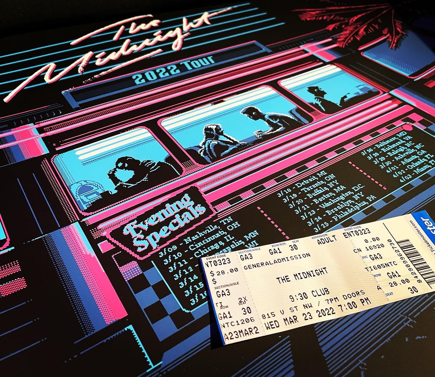 A special thanks to @themidnightofficial for an amazing night of music last night at @liveat930 … My first live show in ages and it didn’t disappoint! #themidnight #939club #washingtondc #screenprint #concert #livemusic