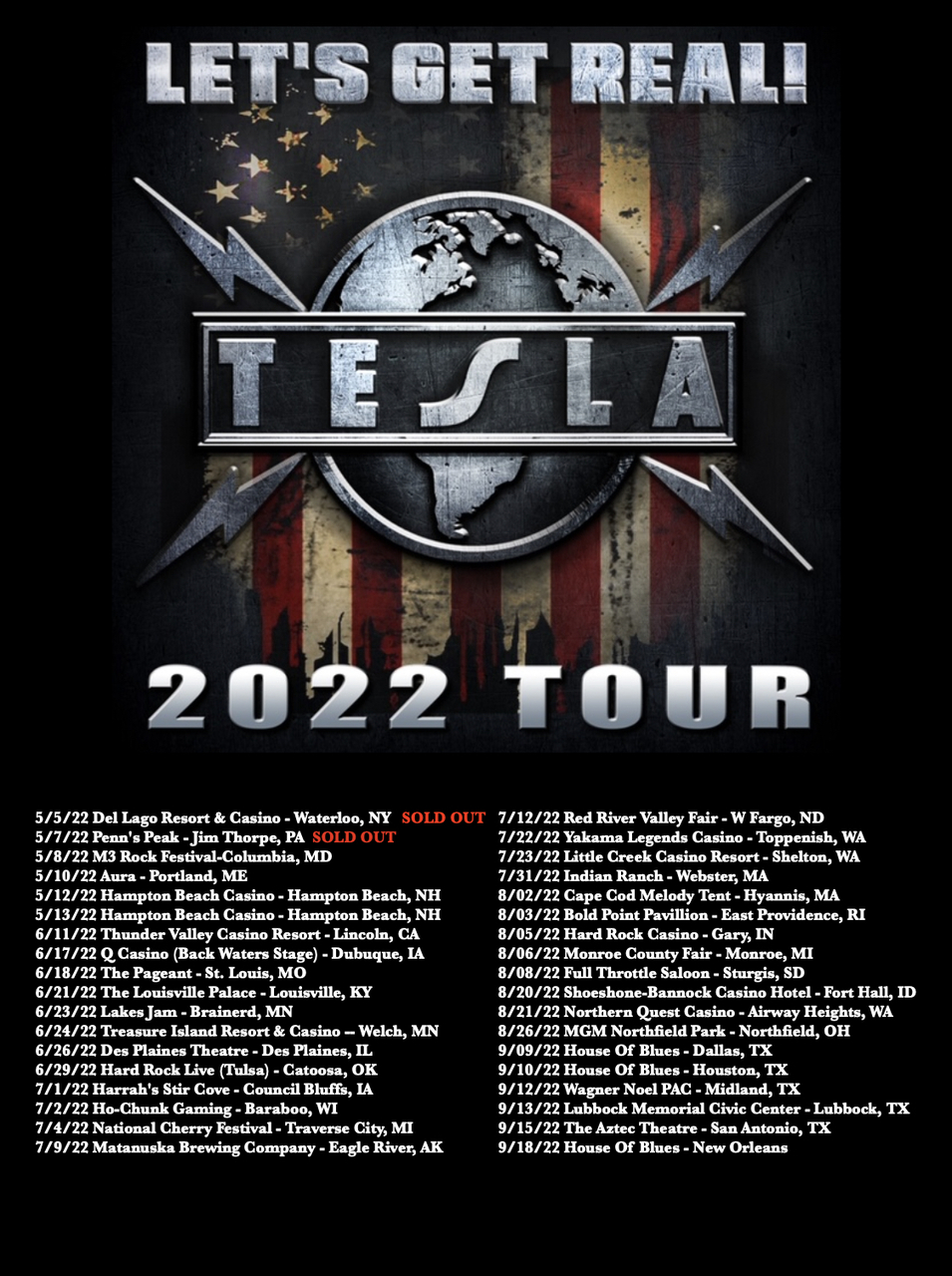 Tesla 2022 Tour Dates