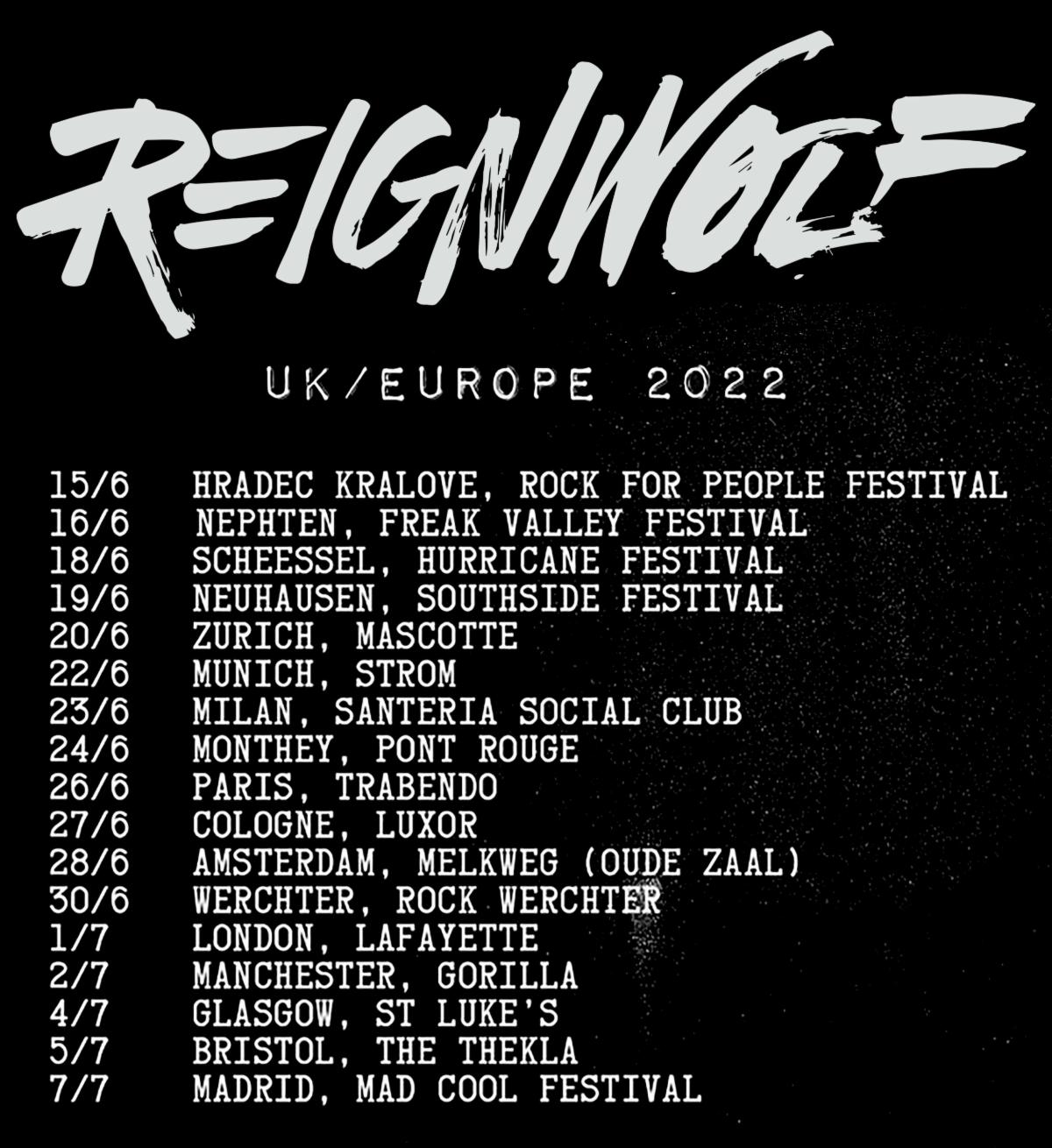 Reignwolf European Tour 2022