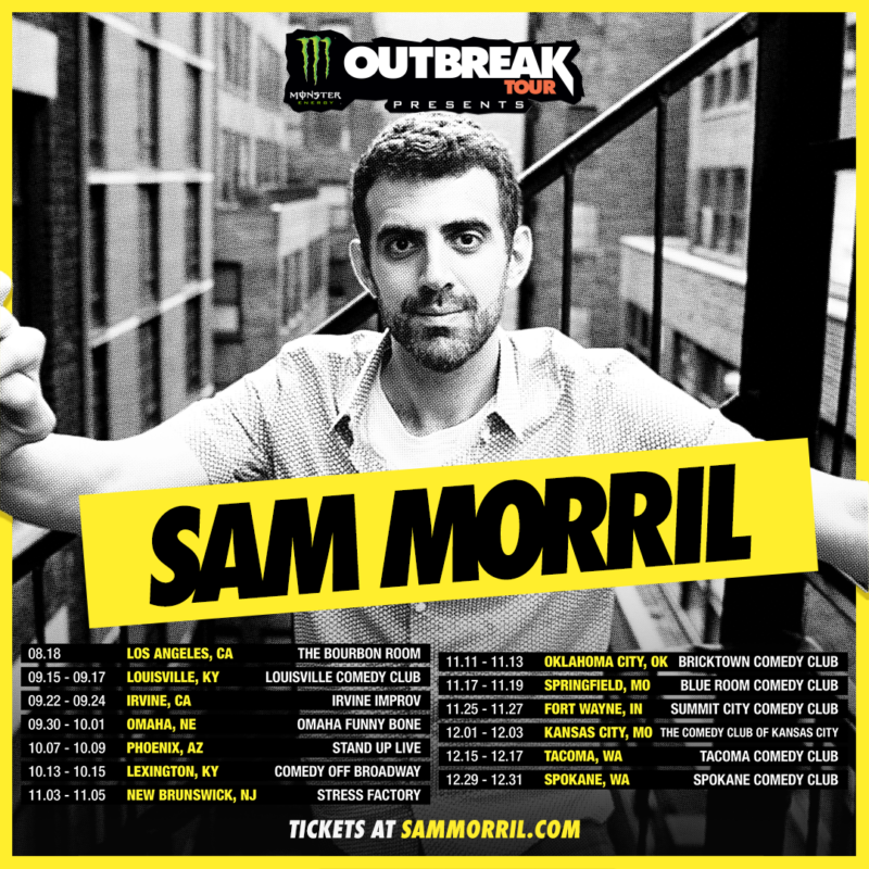Comedian Sam Morril to Headline Monster Energy Outbreak Tour