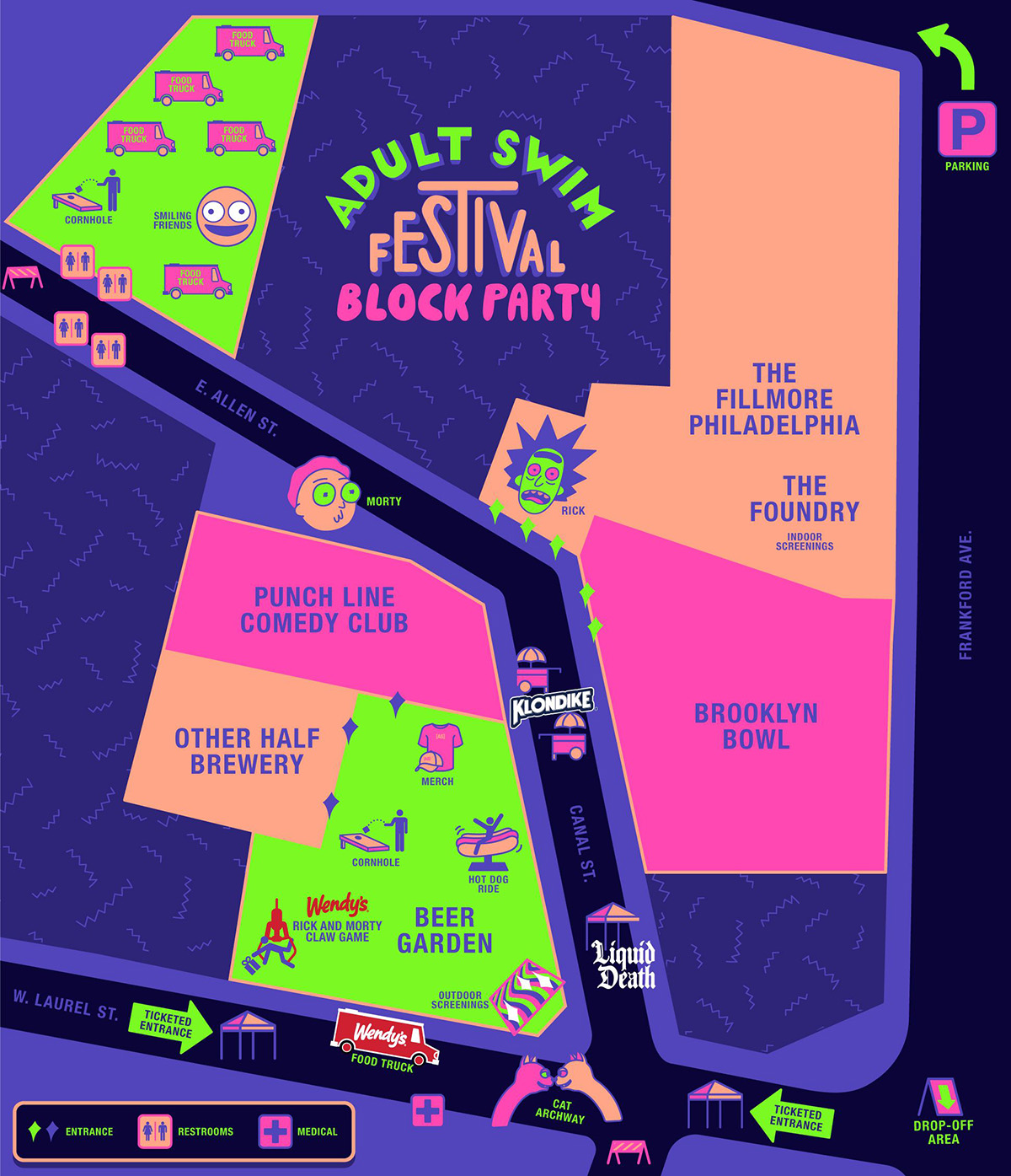 Adult Swim Festival Block Party 2022 - Festival Map