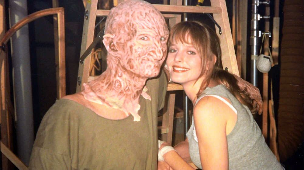 Robert Englund and Lisa Wilcox behind the scenes of 'Nightmare On Elm Street 4.'
