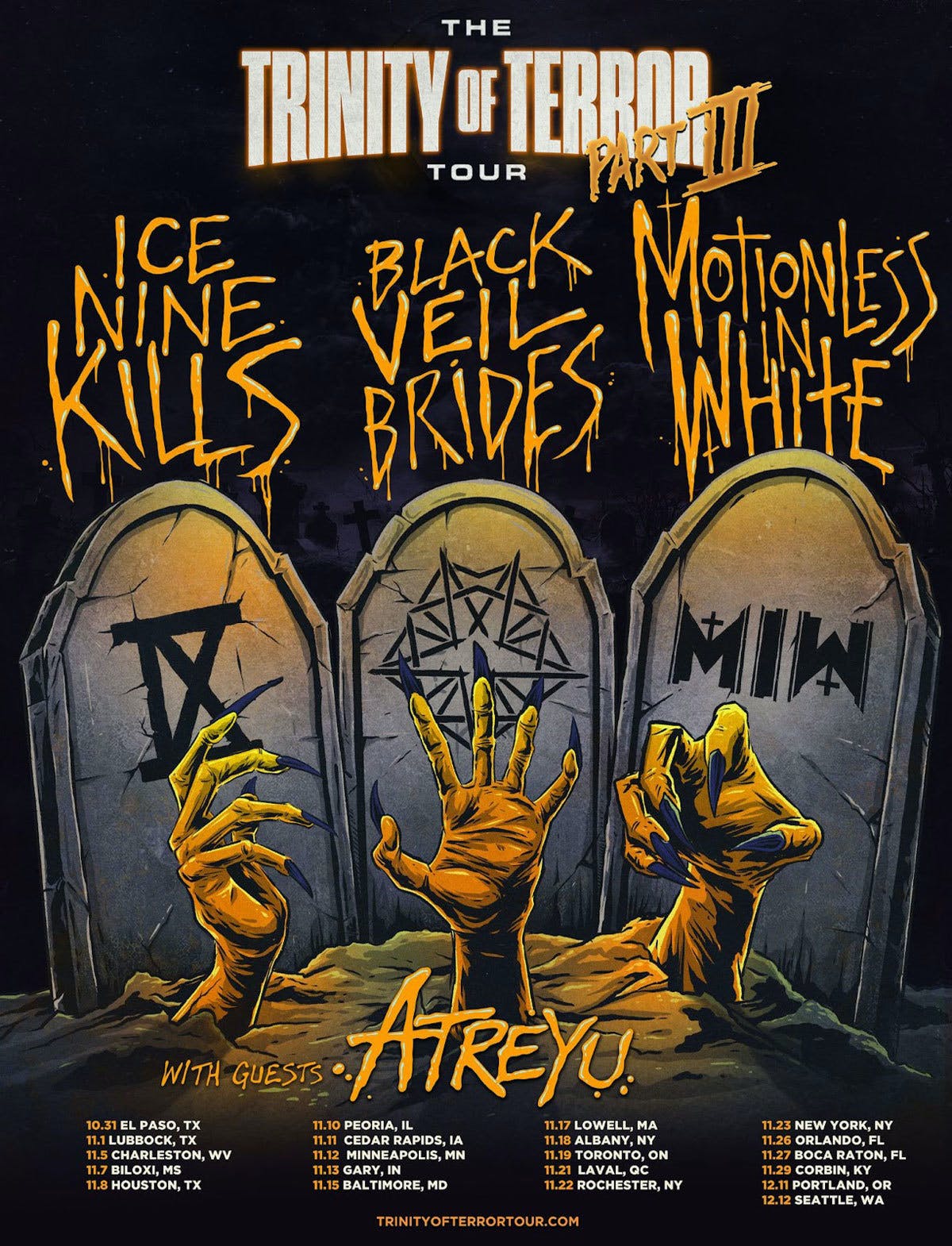Trinity of Terror Tour - Black Veil Brides, Ice Nine Kills and Motionless In White