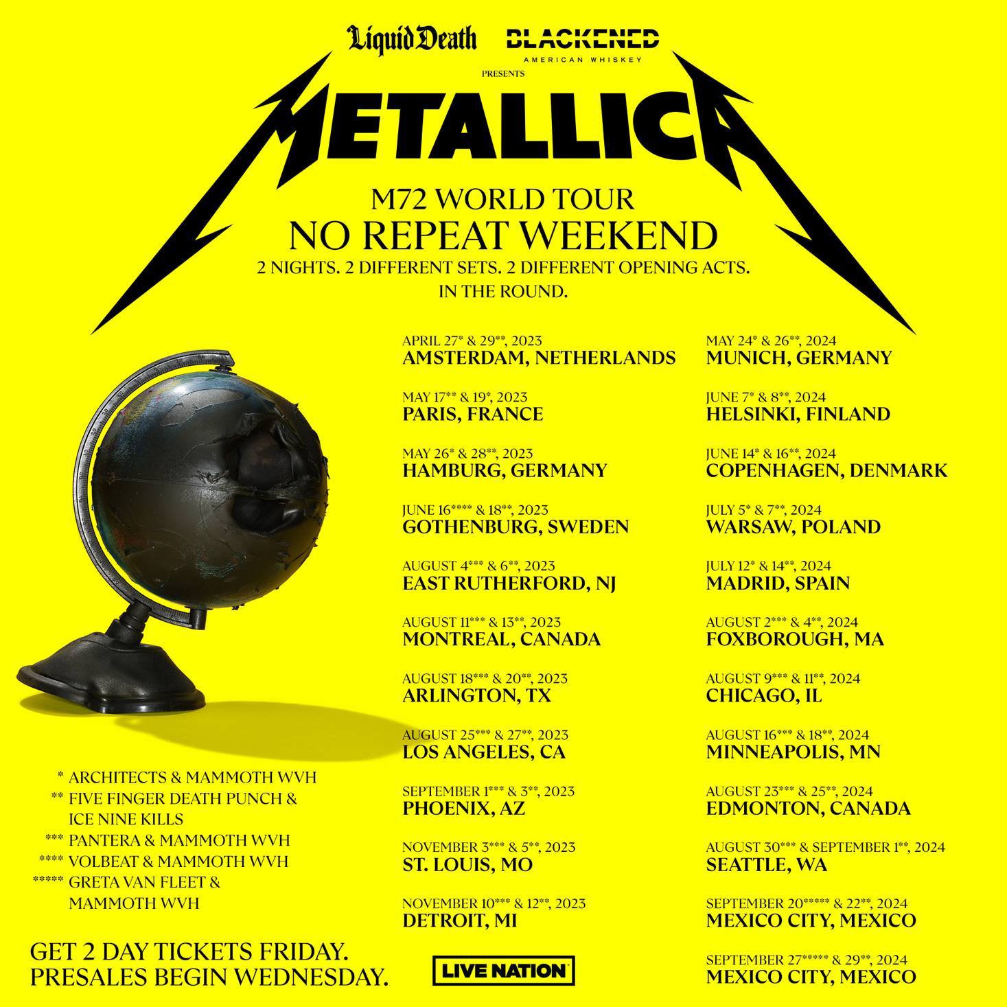 METALLICA M72 WORLD TOUR 2023-2024