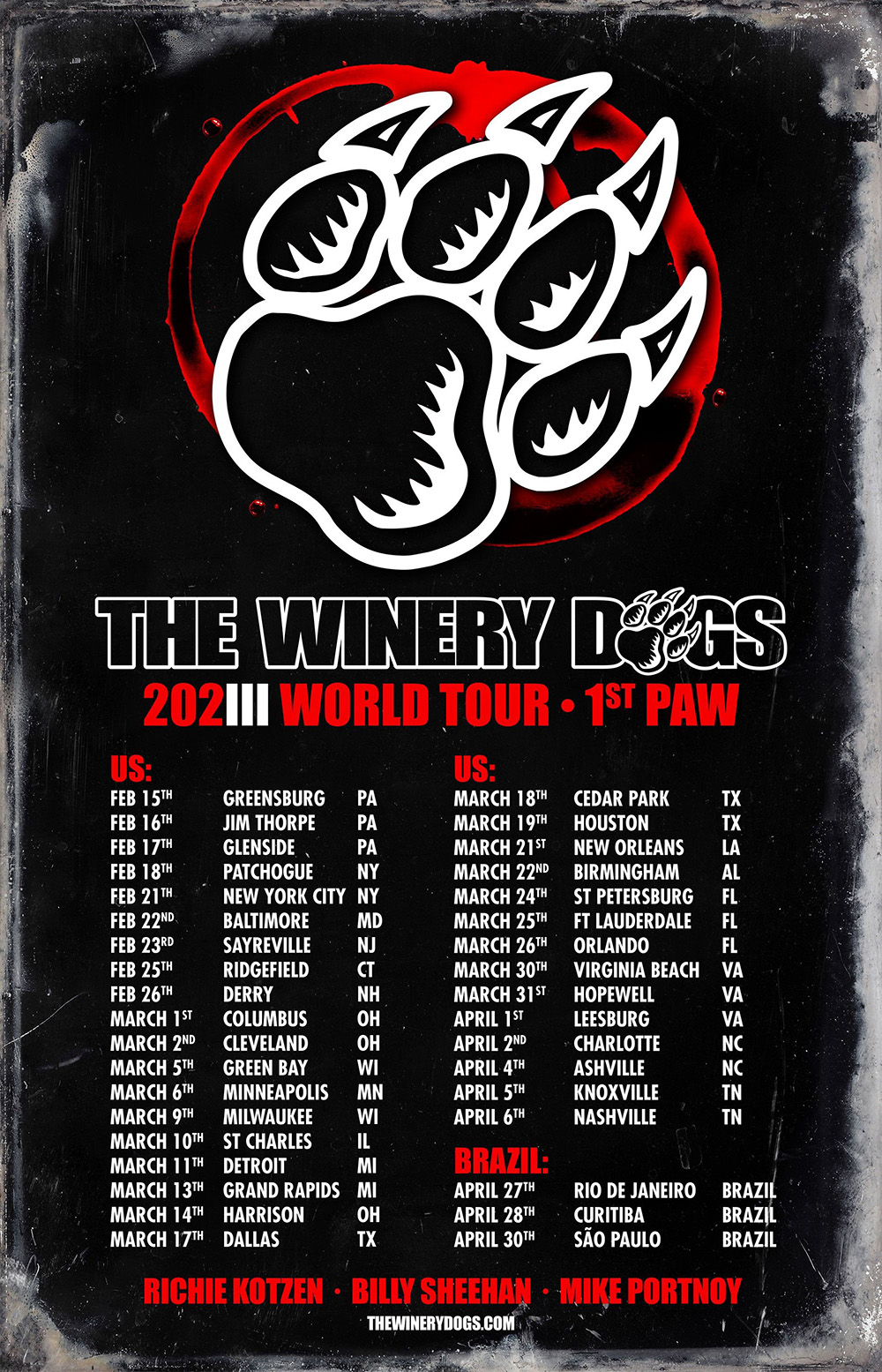 Winery Dog 2023 tour dates