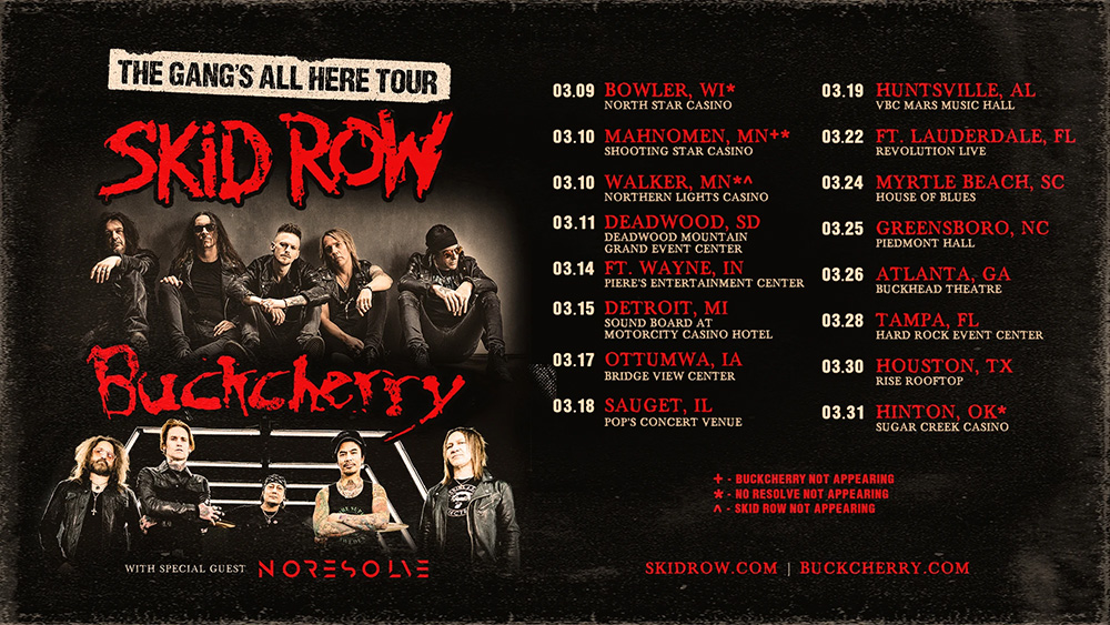 skid row buckcherry tour canada