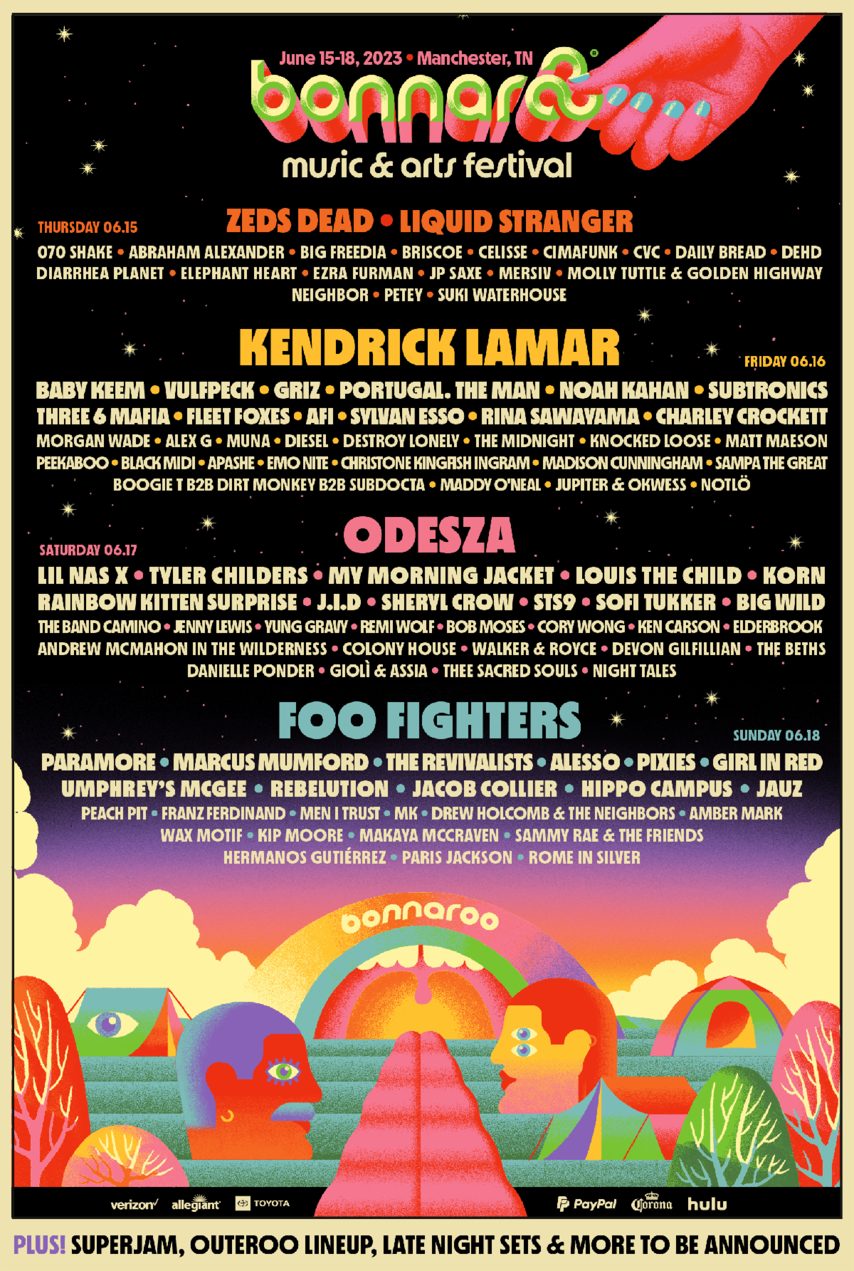 COMPLETE BONNAROO LINEUP 2023