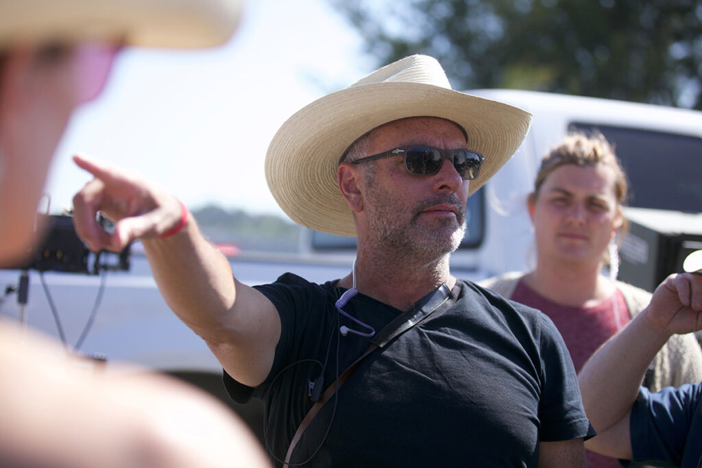 Director Dana Gonzales on the set of 'Centurion: The Dancing Stallion.'