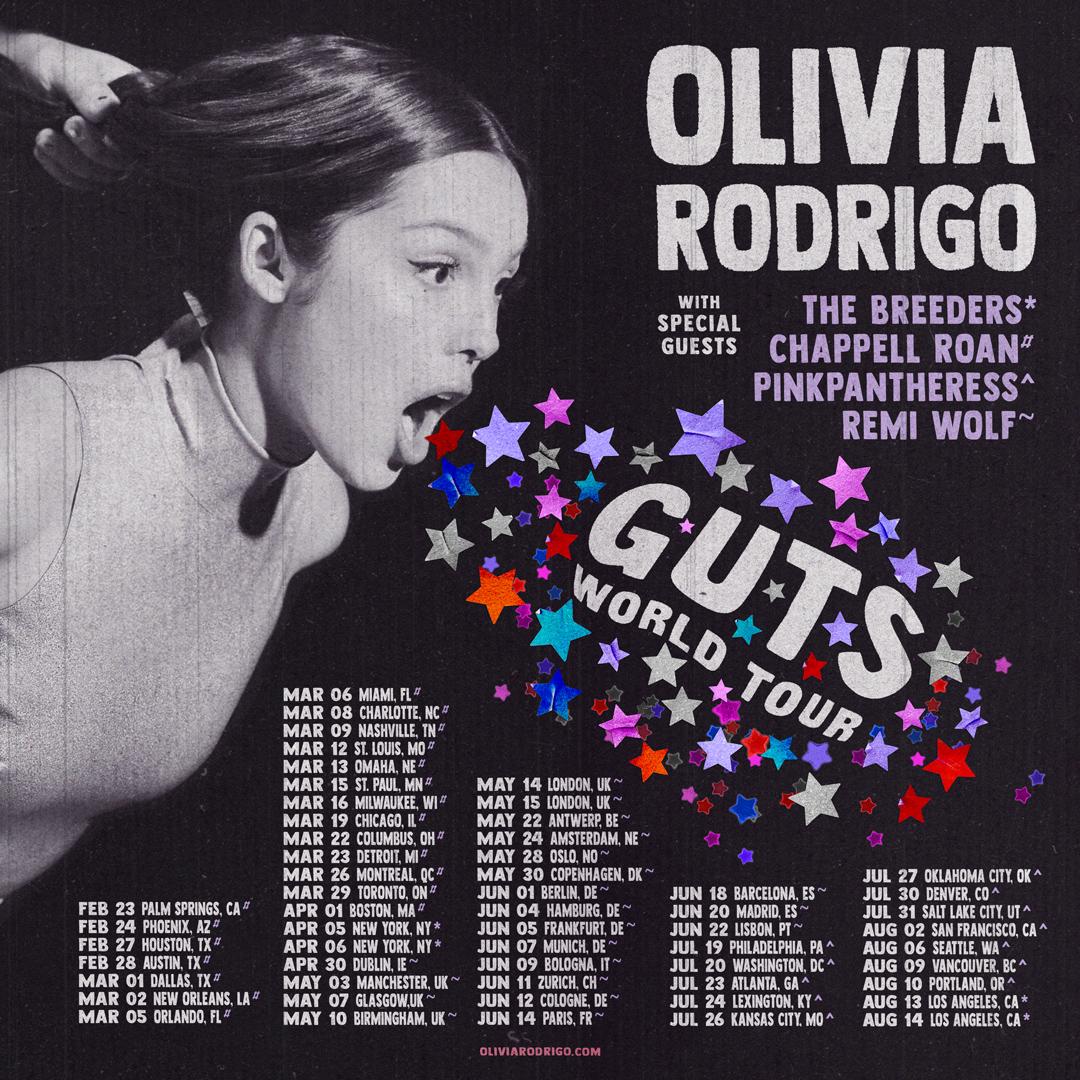 OLIVIA RODRIGO Announces Dates For 2025 ‘GUTS’ World Tour Icon Vs. Icon