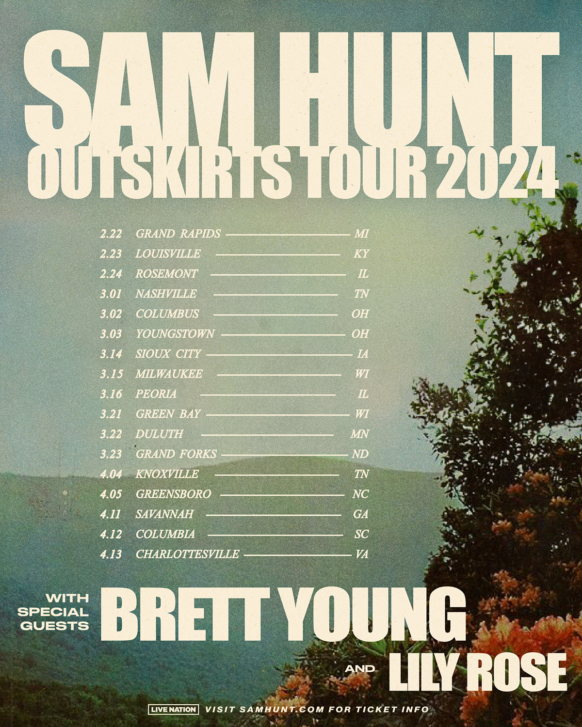 Sam Hunt The Outskirts Tour 2024