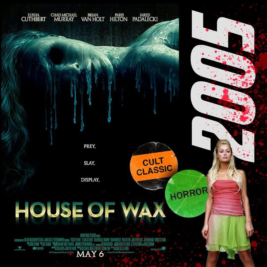 “House of Wax” Turns 20: A Glossy, Gory Slice of 2000s Horror History 🔥🕯️

Released 20 years ago today, “House of Wax” brought serious heat to mid-2000s horror with a glossy, modern take on the 1953 classic. The cast was a who’s who of the era: Elisha Cuthbert, Jared Padalecki, Chad Michael Murray, Robert Ri’chard, Jon Abrahams—and of course, Paris Hilton, fresh off the pop culture juggernaut that was “The Simple Life.”

At the height of her fame, Hilton’s involvement became a major draw, backed by a marketing blitz that leaned all the way in—right down to the now-infamous tagline: “See Paris Die.” It was over-the-top, it was everywhere, and it worked.

The movie didn’t set records, but it turned a tidy profit and quickly earned cult status thanks to its stylized direction, creepy ghost-town setting, and wild third act. It also delivered on another key piece of 2000s movie culture: the soundtrack. Packed with tracks from My Chemical Romance, Deftones, Marilyn Manson, Disturbed, and The Prodigy, it’s a sonic snapshot of the era that still hits hard.

Two decades later, “House of Wax” remains a fan favorite—equal parts nostalgic time capsule and blood-soaked thrill ride.

#HouseOfWax #ParisHilton #TheSimpleLife #2000sHorror #ChadMichaelMurray #ElishaCuthbert #JaredPadalecki #CultClassic #20thAnniversary #HorrorMovies #2000sSoundtrack #horror #horrormovies #onthisday