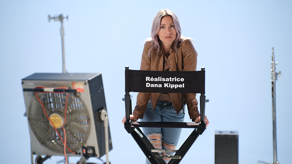 Writer/director Dana Kippel on set.