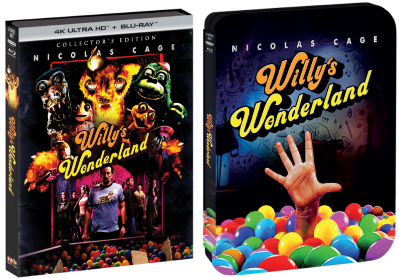 Willy Wonderland 4KUHD and Steel box art