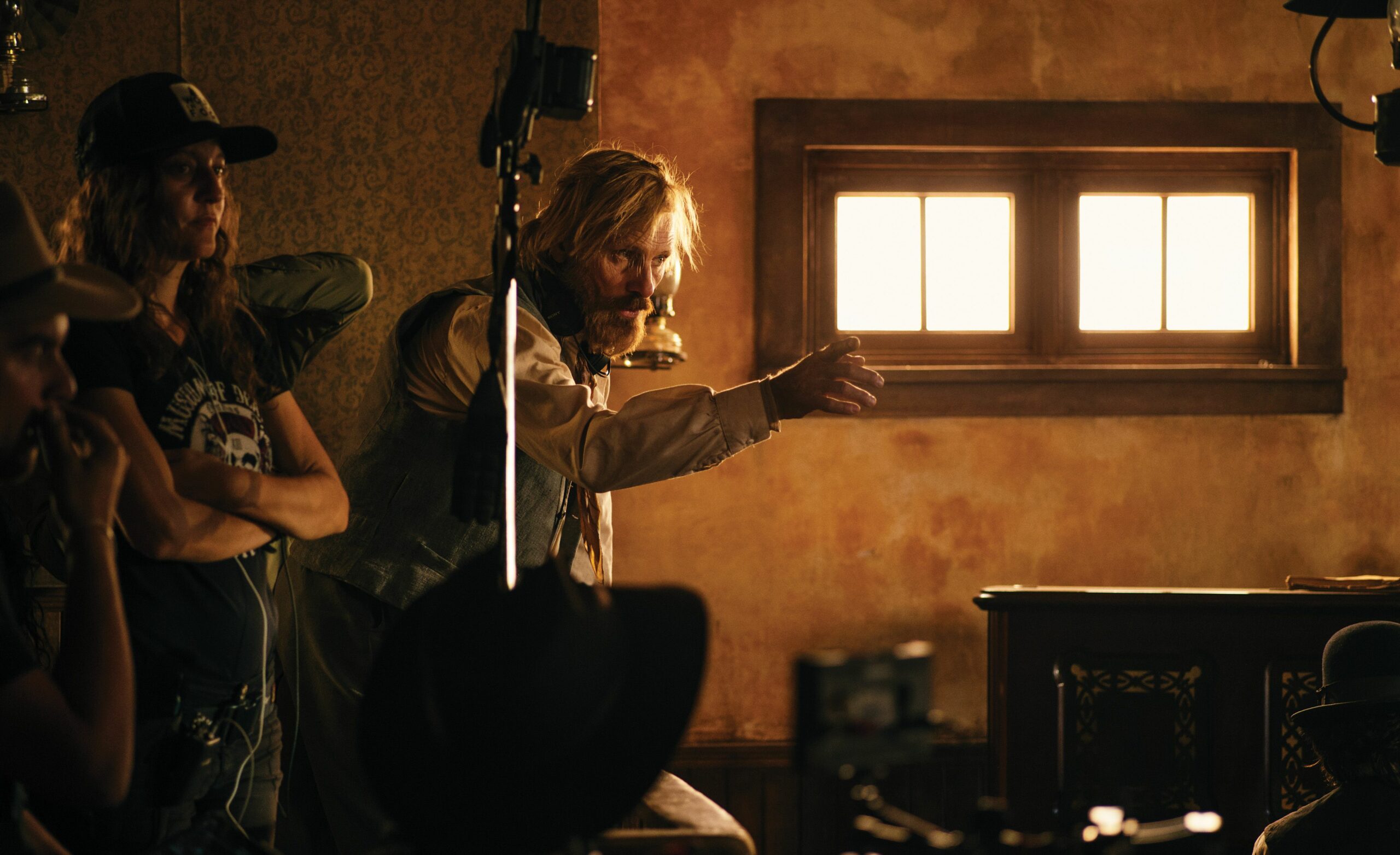 Viggo Mortensen on the set of "The Dead Don't Hurt.'