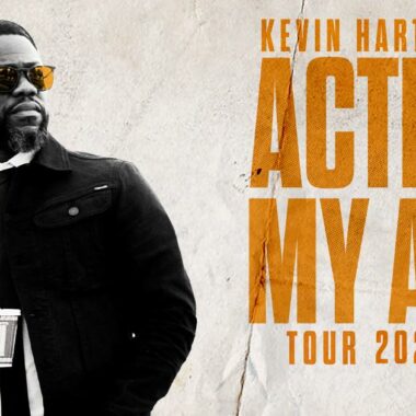 Kevin Hart performing live on stage in 2025