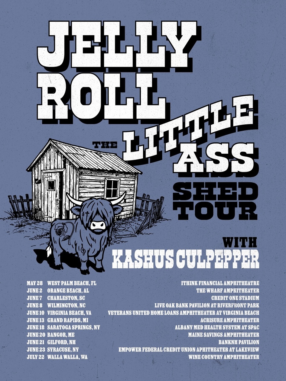 JELLY ROLL Announces “The Little ASS Shed Tour” 2026 with Intimate