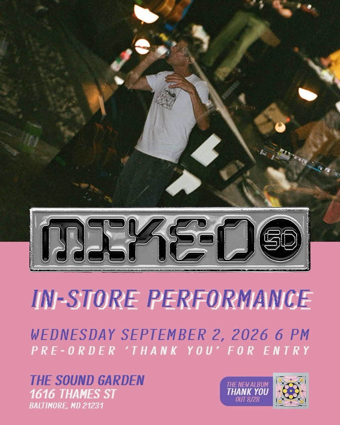 I’ve been looking forward to this one! @miked of the Beastie Boys is headed to @sg_bmore, and I couldn’t be more excited to be there. Getting the chance to see a true music icon up close is going to be pretty damn special. I also can’t wait to get my hands on a vinyl copy of his debut solo album, “THANK YOU”! 🙌🔥

#MikeD #MikeDAndThe5D #BeastieBoys #ThankYouAlbum #TheSoundGarden